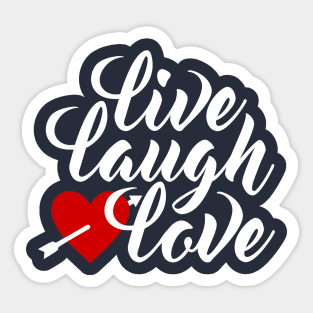 Live Laugh Love Valentine's Day Calligraphy Sticker